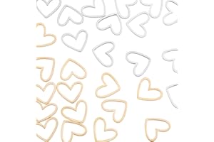 DICOSMETIC Anneaux Connecteur Cœur en Acier Inoxydable Doré Anneaux de Liaison Long Connecteurs Breloques Liens de Connecteur de Bijoux pour Bracelet de Cheville Artisanat