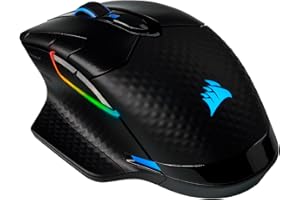 Corsair Dark Core RGB PRO, Souris de Jeu Sans Fil (Capteur Optique 18000 DPI, Temps de Réponse Rapide, 8 Boutons Latéraux Programmables, Rétroéclairage Dynamique Multicolore) Noir