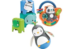 Fisher-Price Coffret Je Découvre Mes Mains, 3 Jouets Dâ€™éveil pour Bébé Et Tout-Petit, Spécial Motricité Fine, 6 Mois Et Plus, HFJ93