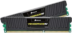 Corsair CML16GX3M2A1600C10 Vengeance Low Profile 16GB (2x8GB) DDR3 1600 Mhz CL10 XMP Performance Desktop Memory Kit Black