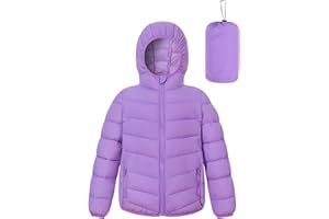 Fanient Girls' Coats Winter Hooded Jacket Kids Classic Solid Color Coat Warm Windproof Outerwear 4-12 Years
