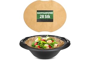 Siegvoll Papier do gotowania parowego do Varoma 28 szt., papier do pieczenia Thermomix TM6 TM5 TM31, jednorazowy papier do gotowania, nieprzywierający, wodoszczelny, odporny na olej