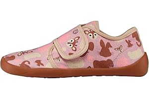 Affenzahn Hausschuh Baumwolle Movy mit Klettverschluss, rutschfest, flexibel, leicht für Kindergarten und Kita Größe 21-32