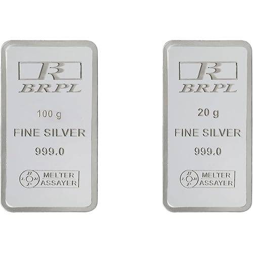 Bangalore Refinery 999 Purity Combo of 100gms   20gms Silver Bars cum Coins