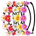 eBoot Multicolor Daisy Flower Headband Crown with Adjustable Elastic Ribbon, 5 Pieces