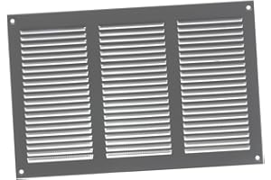 EUROPLAST 300x200mm Griglia di Ventilazione con Zanzariera - Griglie D'Aerazione in Metallo - Acciaio, Grigia