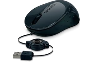 Speedlink BEENIE Mouse - Pequeño Ratón con cable retráctil, botones silenciosos, conexión USB, negro