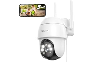 COOAU Camera Surveillance WiFi Exterieure - 2023 Camera IP Exterieur WiFi 2K 3MP|Suivi Automatique 360°|Caméras Dômes|Vision Nocturne Couleur| Enregistrement 24 Heures|Étanchéité IP66|CloudStorage