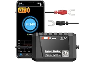 ANCEL BM300 12V Battery Monitor Bluetooth 4.0 - Tester Batteria Auto con funzione di carica, test di avviamento e allarme -Tester di tensione della batteria con sistemi a energia solare per SUV camion