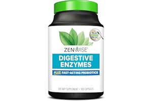 ZENWISE HEALTH Zenwise, Digestive Enzymes (Verdauungsenzyme), 3-Monats-Vorrat, 100 Kapseln, Vegetarisch, Glutenfrei, Sojafrei, Ohne Gentechnik