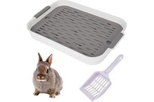 GENZYRE Grün Kotwanne Kaninchen Kaninchentoiletten Toilette mit Schaufel Zubehör Hasentoilette Hasenklo Nagertoilette Meerschweinchen Toilette Kaninchenklo für Kaninchen Haus Rat Cage Meerschweinchen