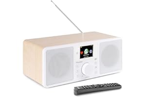 Audizio Rome Internet Radio Tuner with DAB+, Bluetooth & FM - White | Wi-Fi Smart Radio with Spotify, Media Streaming, USB Playback, Remote Control | Stylish Home Audio System