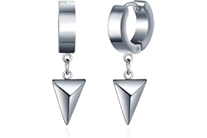 INFINIONLY Men's Stainless Steel Arrow Earrings Hoops Arrow Earrings Drops for Women Boy Fashion Arrow Novelty Statement Earrings Creative Stainless Steel Jewellery