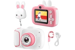 DHAOSE Kids Camera for Children 3-12 Years | HD Dual Lens 1080P Video & 20MP Photo | Shockproof | Fun Filters & Games | Easy to Use Toddler Camera for Boys & Girls (Pink)