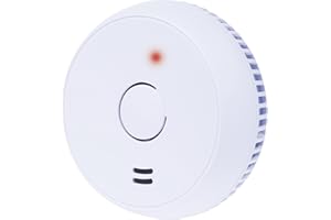 EMOS Detector de Humo/Detector de Incendios/Detector de Incendios para Montaje en Pared, Sensor fotoeléctrico, señal acústica de 85 dB, Aviso de Advertencia LED óptico, 10 años de Vida útil, batería