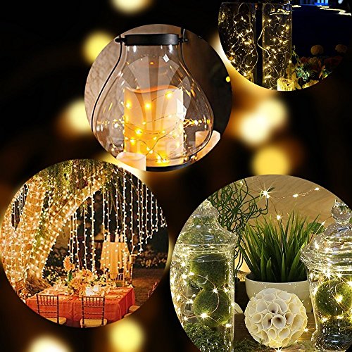 GDEALER 6er Stück 2,2 Meter 20 LEDs Lichterkette Stern Kupferdraht Mikro Batteriebetrieben Innenbeleuchtung Deko für Weihnachten, Hochzeit, Haus – Warmweiß - 7