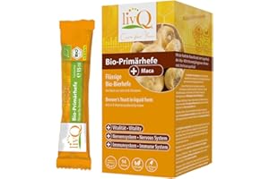 ‎LIVQ livQ Bio-Primärhefe Maca - Superfood Immun-Booster, flüssig, Bio Bierhefe aus Primärfermentation mit B-Vitaminen, Erfrischend, Vegan & laktosefrei, 210ml