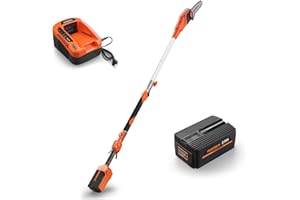 Potatore a batteria telescopico FUXTEC E608D 40V -svettatoio con palo, set con batteria 2.0 Ah e caricatore - per cura degli alberi