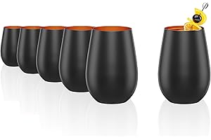 Stölzle Lausitz Wassergläser Elements metallic Schwarz/Bronze 6er-Set 465 ml – Allroundgläser für Wasser, Saft & Cocktails – Hochwertige Trinkgläser aus Kristallglas – Spülmaschinengeeignet & stoßfest