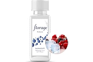 ‎FLORAGE Florage 100ml Saunaaufguss EISBEERE - 50 Jahre Erfahrung als deutsche Duftmanufaktur, hochergiebiges Aufgussmittel für die Sauna, viele Aufguss Düfte, vegan und ohne Tierversuche, auch als Set