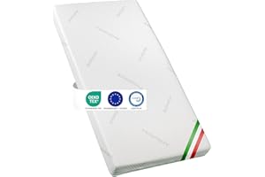 GHIOCUSCINI | Baby Materasso Lettino Certificato EN16890:2017 + A1:2021, 60 x 120 Alto 11 cm ANTIACARO, OEKO-TEX®, CertiPUR™, Traspirante, Antimicrobico e Antibatterico, Made in Italy
