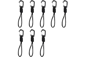 HASLED 8 Pièces 12 CM Mousqueton Noir Tactique, Paracorde Tressée à la Main, Convient pour Les Voyages d'alpinisme et de Camping en Plein Air