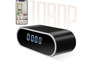 KAGMY WiFi Hidden Camera Clock,1080P Hidden Spy Camera Clock with Night Vision/Motion Detection/Loop Recording, Wireless Security Nanny Cam Surveillance Camera for Home and Office