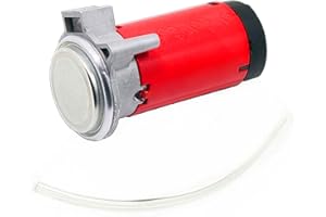 YIYIDA Compresor de aire rojo Kit de bomba de aire de 12V con manguera, motor electromagnético, bocina eléctrica, sonido súper fuerte Reemplace todos los camiones, camiones, trenes, silbato de barco