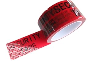 TamperSeals Group - 1 Roll 100% Total Transfer Tamper Evident Security Seal Tape (50mm x 50m x 2 mil, Do Not Break “Caution”, Red)