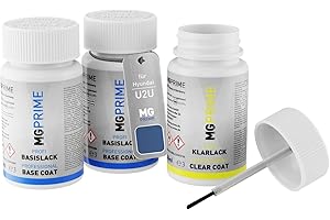 MG PRIME Peinture voiture Kit de stylo retouche pour Hyundai U2U Champion Blue Pearl/Champion Blue Nacre de fond, de base, de vernis de 50ml par flacon