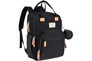 RUVALINO Sac à dos à langer Grand sac à dos à langer avec sac multifonctionnel pour bébé et matelas à langer mobile - Porte-sucette - pour maman et papa, Taille unique