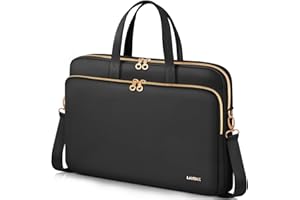 Lausiax Laptop Bag Case 15.6 16 inch for Women Men Laptop Sleeve Briefcase Compatible with HP Envy Pavilion, Dell XPS Inspiron, ASUS VivoBook, Acer, Surface, Messenger Shoulder Bag with Handle, Black