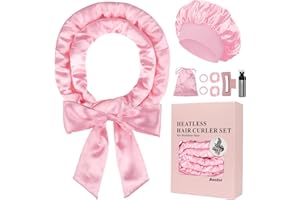 Baolivi Satin Locken Ohne Hitze, Heatless Curls Band Lockenwickler Über Nacht, 70" Overnight Curls DIY Hair Curler Rollers Lockenband, 9 Stück Locken Über Nacht Set mit Schlafmütze für Langes Haar