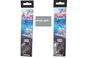 BLNTACKLE76 Behr - Lote de 4 anzuelos de carbono fluoro-fluorocarbono con eslabón giratorio y mosquetón, 30 + 35 cm, 15 kg de Behr + pegatina de Petri Heil!