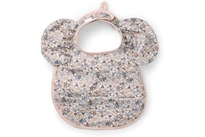 Elodie Details Baby Lätzchen mit Auffangschale - Abwaschbar - Skandinavisches Design - Wasserdicht - Blue Garden Light