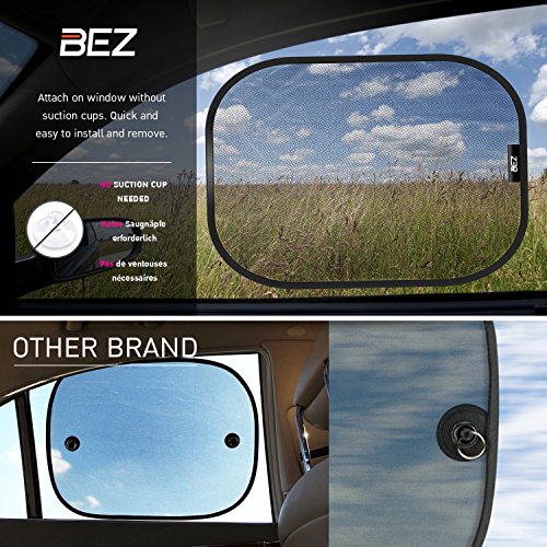 Sonnenschutz Auto, BEZ® Autosonnenblende Sonnenschutz Auto, Sonnenblende für die Seiten- und die Rückscheibe (2-er Packung) - 5