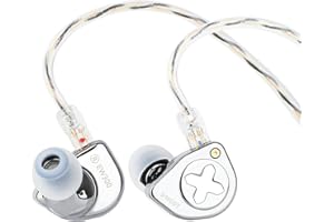 Linsoul SIMGOT EW300 1DD+1Planar+1PZT hybrydowy sterownik douszny, przewodowe słuchawki douszne IEM, słuchawki douszne do gier z odłączanymi dyszami, posrebrzany kabel OFC IEM (edycja standardowa)