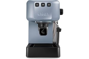 Gaggia EG2109 Grey ręczny ekspres do kawy do espresso, mielone lub gofrowe, system POD do kremowego espresso z goframi, automatyczna wstępna infuzja, 15 bar, model 2023, 100% Made in Italy