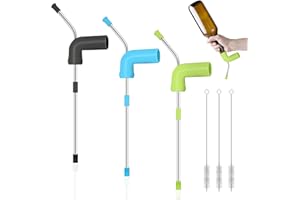 VEGENA Bier Schnorchel,3 Stück Bierschnorchel mit Reinigungsbürsten，Bierzapfer Bierschnorchel Bier,Bier Schnorchel Set Bierspender Party Spender für Biertrinkspiele Bar Familienfeiern Junggesellenabschiede