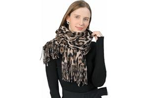 MAKFORT XXL Schal Damen Klassisch Streifen Schal Herbst Halstuch Damen Winter Warme Super Lange Stola Frauen Mit Quasten Schal