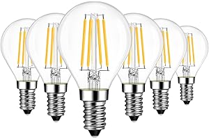 LVWIT Lampadina Filamento LED Attacco E14, Forma G45, 7W Equivalenti a 75W, 1055Lm, Luce Bianca Calda 2700K, Consumo Basso, Risparmio Energetico, Non Dimmerabile, Pacco da 6 Unità