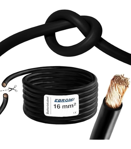 H07V-K Battery Cables Sold By The Metre Red And Black - Sold In Pairs - 2.5/ 4/6/10/16/25/35/50 Or 70mm² - 100% Car Cables - Sold By The Metre - Length And Section Size