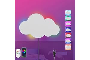 KZT LED Lámpara de Pared RGB Regulable Apliques de Pared con Mando a Distancia y APP Moderna Habitación Infantil Lámpara de Noche con Enchuf para Salón Dormitorio Pasillo Hotel Cambia de Color Iluminación