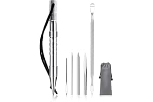 WILDAIR Marlin Spike with 6 Lacing Needles/Fids for Paracord or Leather Work Paracord FID Set Paracord Lacing Stitching Needles and Smoothing Tool