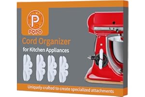 PQPO 4 Pack Kabelorganisation für Küchengeräte, Aufgeklebte Kabelorganisation für Küchengeräte, Standmixer, Kaffeemaschine (Transparent)