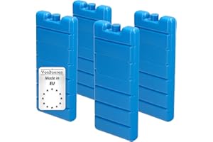 VonBueren 4 x acumuladores de Frio | 12h | 200 g | 7,5 x 16,5 x 2 cm | también para Hielo Nevera portatil