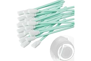 TEOZBLU 50 Bastoncillos de limpieza de Espuma Estéril de Algodón Rectangulares Largas para limpieza de cabezales de impresión, cámara, equipo óptico Roland, ElectróNica