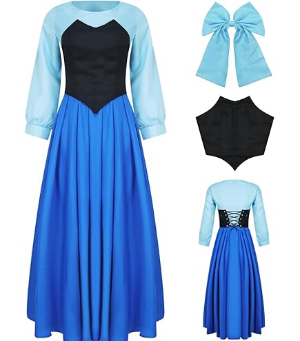 Costume Da Sirenetta Bambina Con Parrucca E Accessori - Per Halloween, Compleanni E Festive - Foto 4