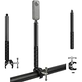 Coverzone Mengene Gidon Montajlı G&ouml;r&uuml;nmez Selfie &Ccedil;ubuğu, Insta360 X3, X2, X4, X5, ONE RS, GO 3, One X, Evo ile Uyumlu, Al&uuml;min