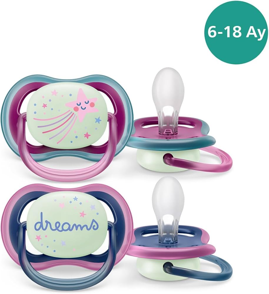 Philips-Avent Ultra Air Gece Emziği 6-18 Ay 2'li Kız Scf376/14, Standart